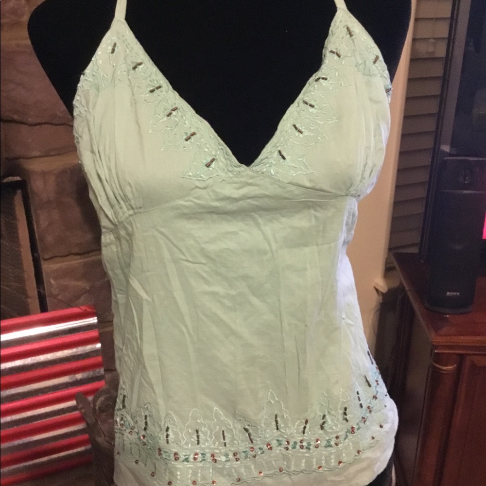 Sequined halter top